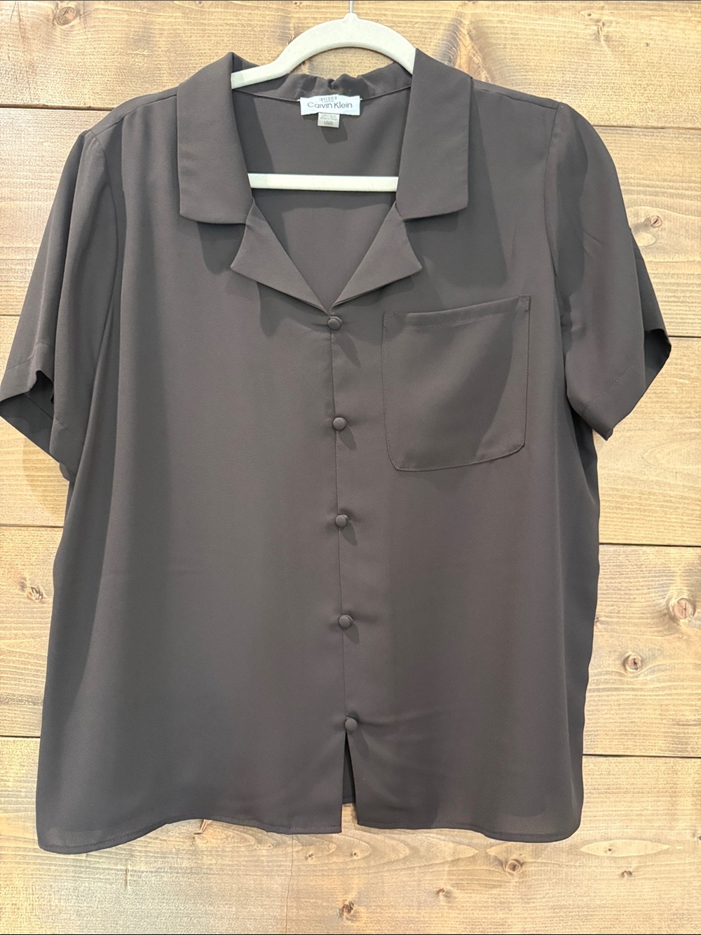 Calvin Klein Women’s Short-Sleeve Shirt — Dark Brown